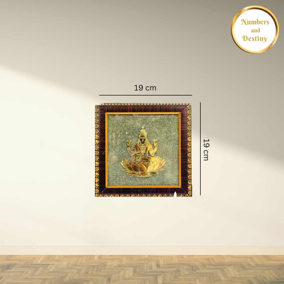 Lakshmi Ji on Raw Pyrite Energy Frame - 100% Original