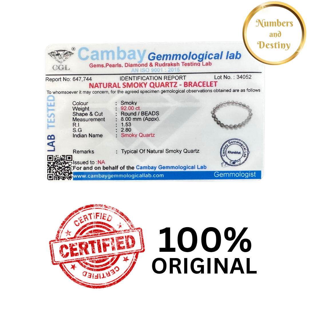 Smoky Quartz Grounding & Clarity Bracelet