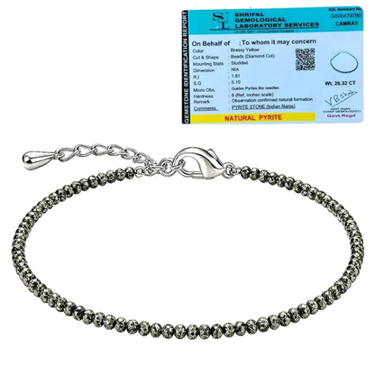 Raw Pyrite Anklet with Certificate