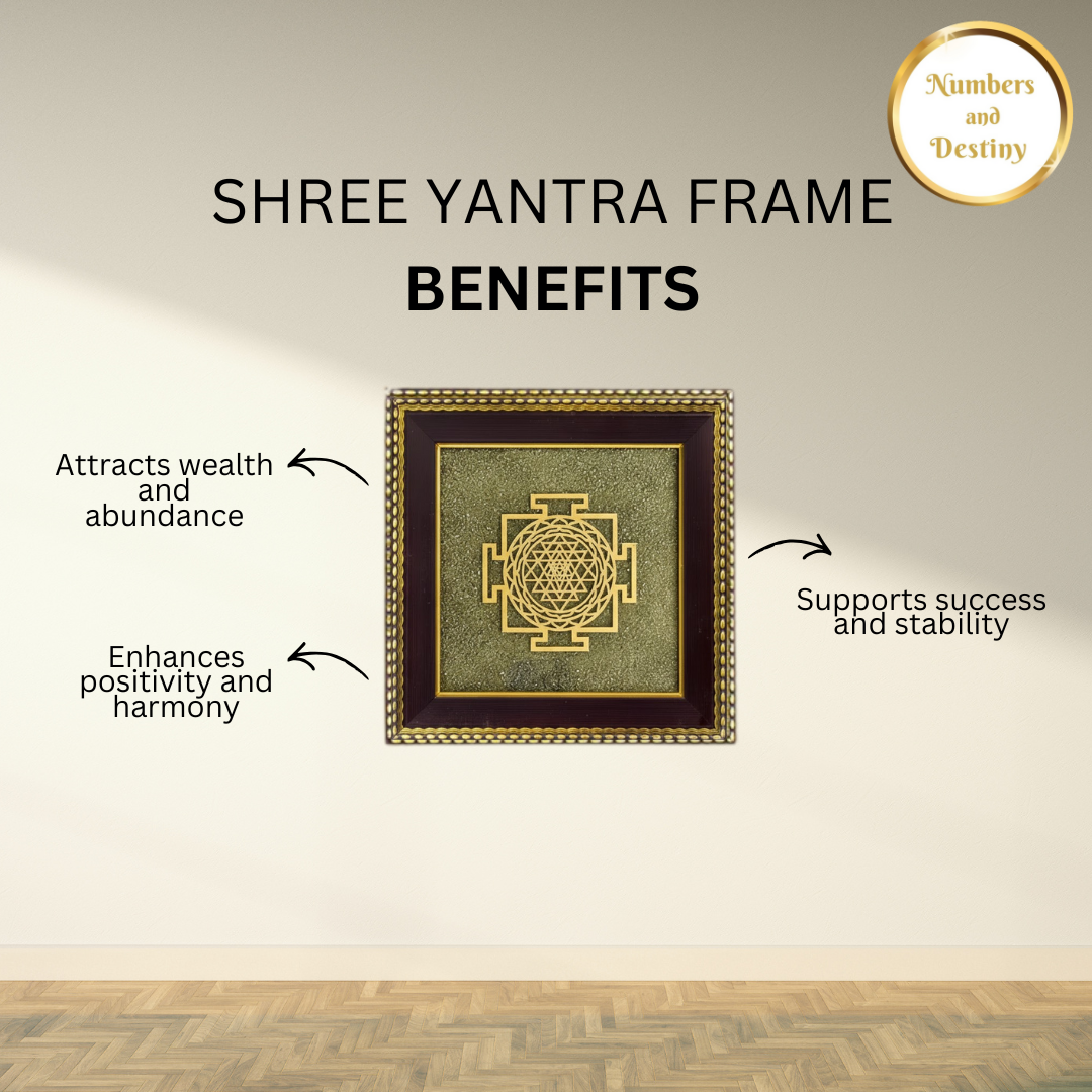 Shree Yantra Raw Pyrite Manifestation Frame - 100% Original