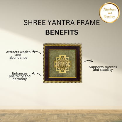 Shree Yantra Raw Pyrite Manifestation Frame - 100% Original