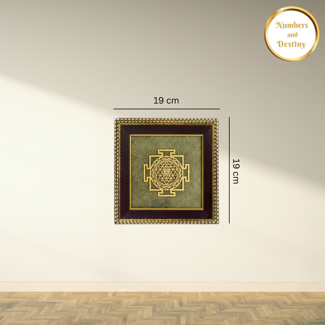 Shree Yantra Raw Pyrite Manifestation Frame - 100% Original