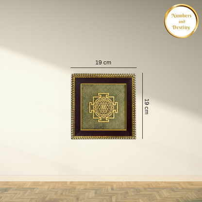 Shree Yantra Raw Pyrite Manifestation Frame - 100% Original