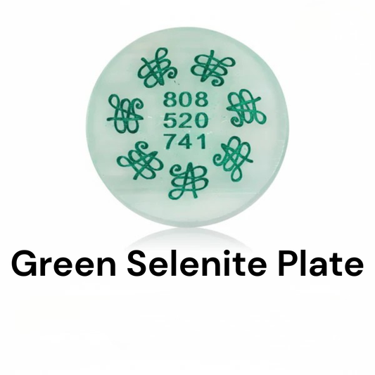 Round Green Selenite Healing Energy Plate