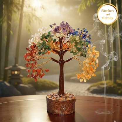 7 Chakra Crystal Tree - 300 Beads - 100% Certified