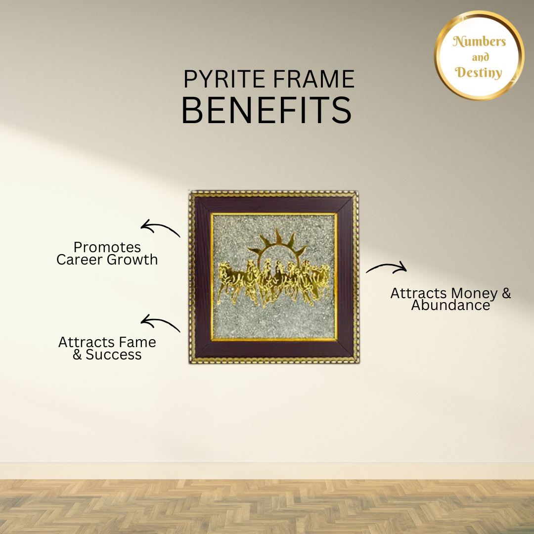 7 Horses Raw Pyrite Success Frame - 100% Original