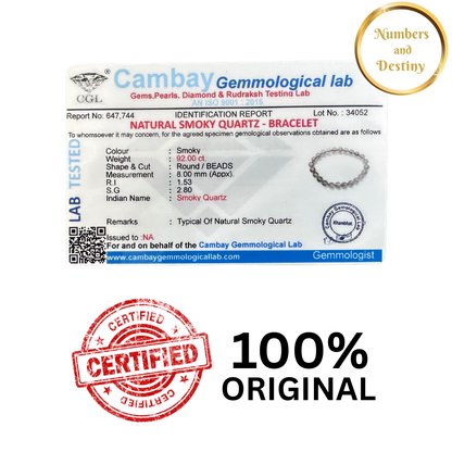 Smoky Quartz Grounding & Clarity Bracelet