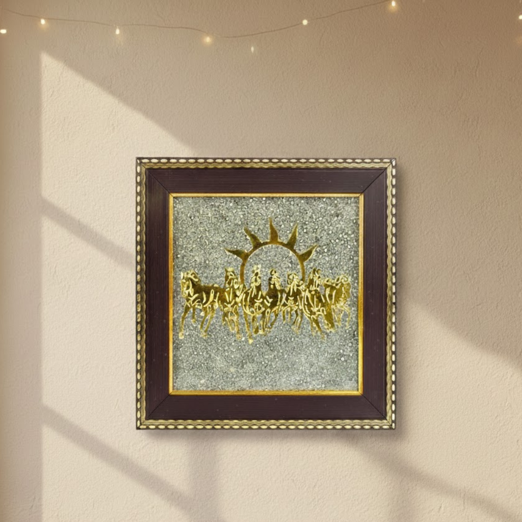 Pyrite Combo | 7 Horses Pyrite Frame + Raw Pyrite frame + Pyrite Bracelet