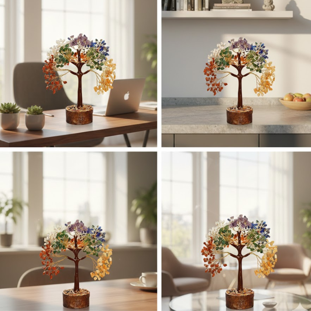 7 Chakra Crystal Tree - 300 Beads - 100% Certified