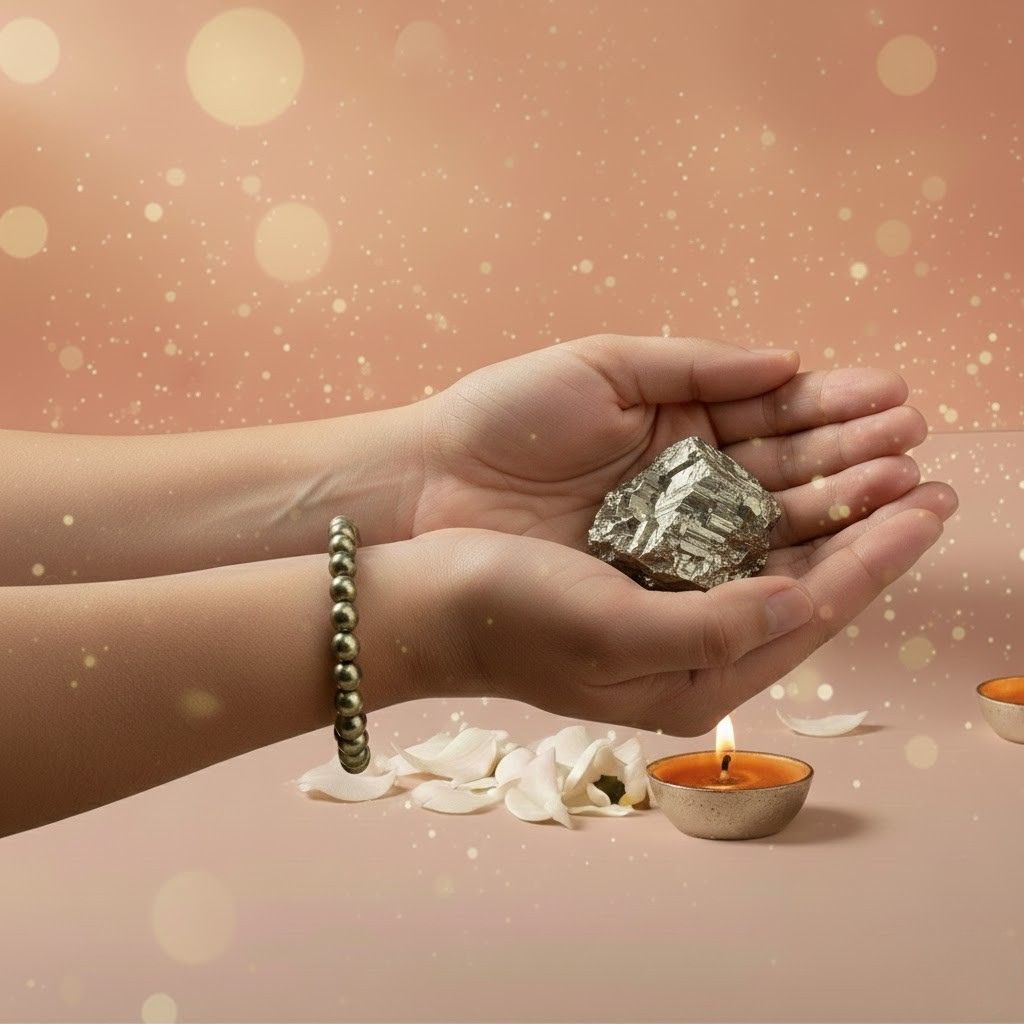 Pyrite Combo | 7 Horses Pyrite Frame + Raw Pyrite frame + Pyrite Bracelet