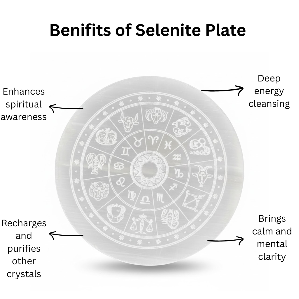 Selenite Crystal Recharging & Cleansing Plate