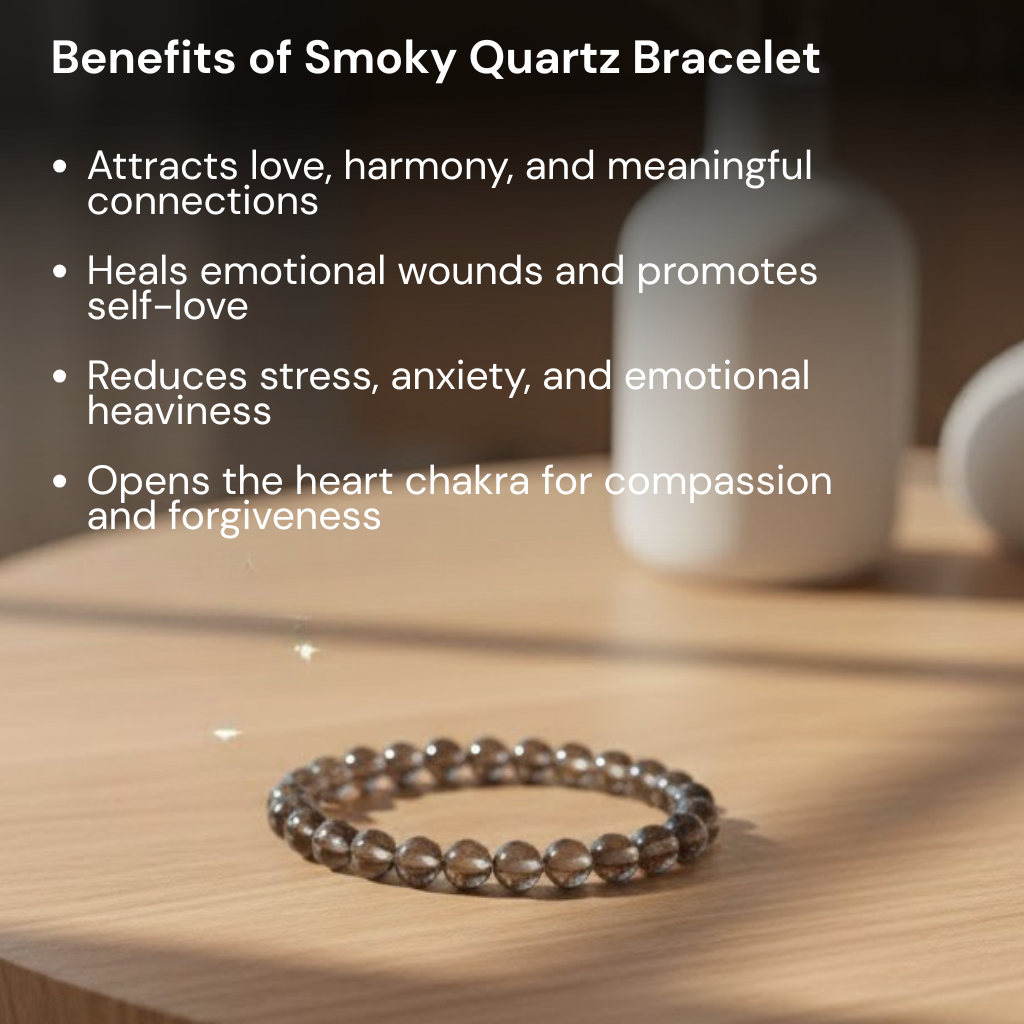 Smoky Quartz Grounding & Clarity Bracelet