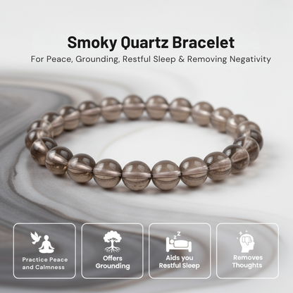 Smoky Quartz Grounding & Clarity Bracelet