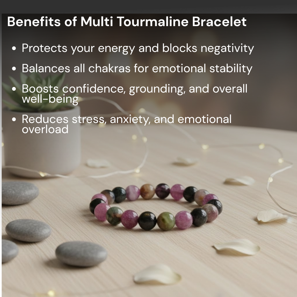 Multi Tourmaline Chakra Healing Bracelet