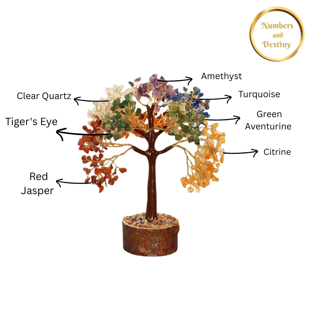 7 Chakra Crystal Tree - 300 Beads - 100% Certified